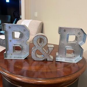 Metallic B&B Decorative Letters that light up!